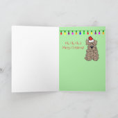 バおもしろいーフンバグ犬メリークリスマスサンタ シーズンカード (内部)