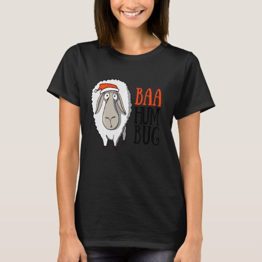 バおもしろいーHumbug SheepクリスマスバアHumbug Tシャツ (正面)