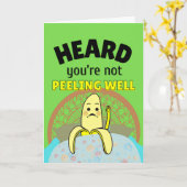 バおもしろい感じナをベッドに入れてすぐに皮を剥く カード (黄色い花)