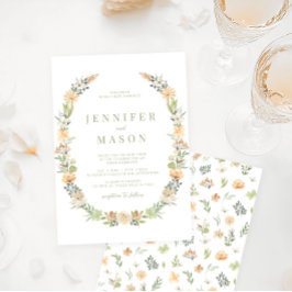 バお洒落ニラフローラボヘミアンリース結婚ズ 招待状