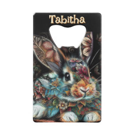 バお洒落ニーフローラパーソナライズされた クレジットカード栓抜き