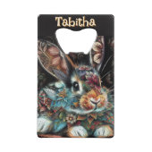 バお洒落ニーフローラパーソナライズされた クレジットカード栓抜き (裏面)