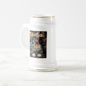 バお洒落ニーフローラパーソナライズされた ビールジョッキ (正面左)