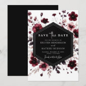 バお洒落モダンル結婚グンディ セーブザデート (正面/裏面)