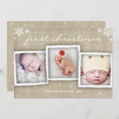 バお洒落ーラ素朴ップ・メリークリスマス写真 シーズンカード (正面/裏面)