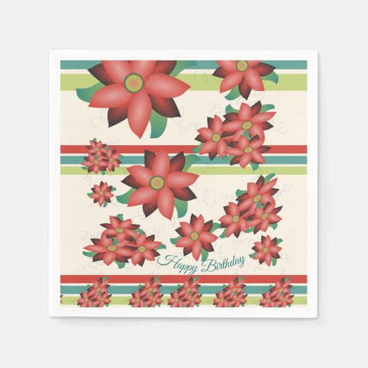 バかわいらしンドレッドの花のナプキン スタンダードカクテルナプキン (正面)