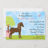 バかわいらしンホースバースデーパーティ招待状 招待状 (裏面)