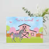 バかわいらしンホースバースデーパーティ招待状 招待状 (スタンド正面)