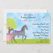 バかわいらしンホースバースデーパーティ招待状 招待状 (裏面)