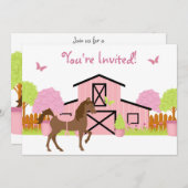 バかわいらしンホースバースデーパーティ招待状 招待状 (正面/裏面)