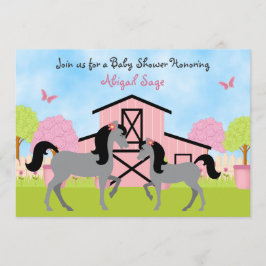 バかわいらしンホースベビーシャワー招待状 招待状
