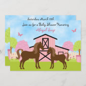 バかわいらしンホースベビーシャワー招待状 招待状 (正面/裏面)