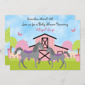 バかわいらしンホースベビーシャワー招待状 招待状 (正面/裏面)