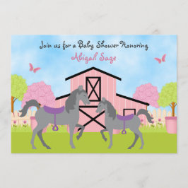 バかわいらしンホースベビーシャワー招待状 招待状