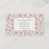 バかわいらし葉イカラフルズヴィンテージピンクデザイン 名刺 (裏面)