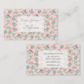 バかわいらし葉イカラフルズヴィンテージピンクデザイン 名刺 (正面/裏面)