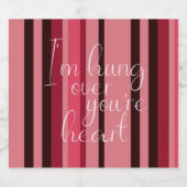 バつるンタインハートストライプおもしろい赤ピンク ビールラベル (シングルラベル)