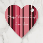 バつるンタインハートストライプおもしろい赤ピンク フェイバータグ (裏面)