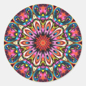 バはっきりしたズ万華鏡のように千変万化するパターン曼荼羅 ラウンドシール (正面)