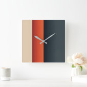バはっきりしたランス：モーション内の最小色バンド スクエア壁時計 (ホーム)
