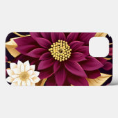 バはっきりしたルグンディ離れ金ゴールドとフローラ Case-Mate iPhoneケース (裏面 (横))