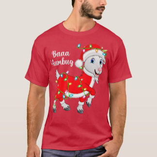 バァ ハムバグ ヤギ 愛好家 クリスマス ライト サンタ ヤギ クリス Tシャツ