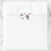 バアハマグおもしろいクリスマス羊の漫画 スクエアシール (バッグ)