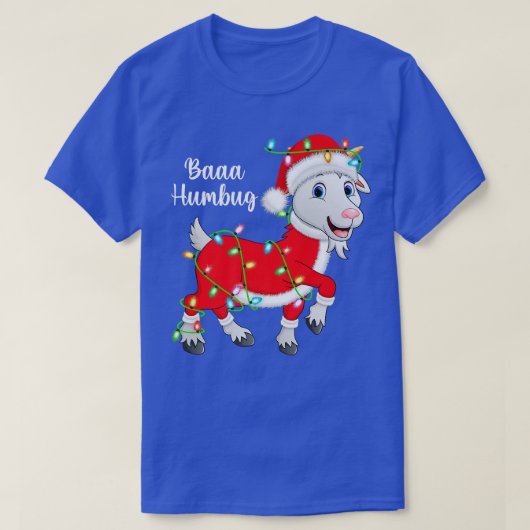 バアハンバグヤギ恋人クリスマスライトサンタヤギChri Tシャツ (デザイン正面)