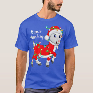バアハンバグヤギ恋人クリスマスライトサンタヤギChri Tシャツ