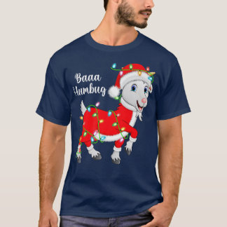 バアハンバグヤギ恋人クリスマスライトサンタヤギChri Tシャツ