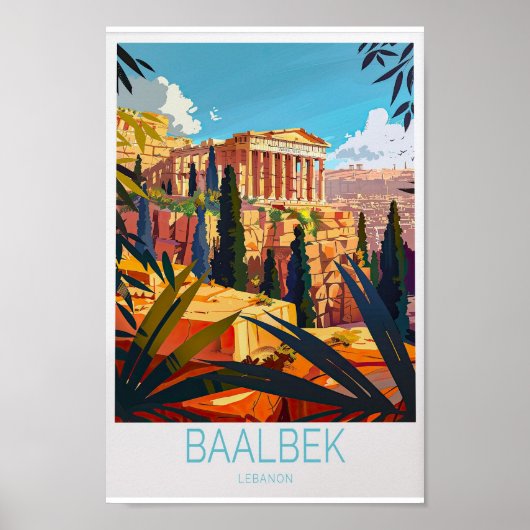 バアルベック旅行ポスター – レバノンのウォールアート特集 ポスター (正面)