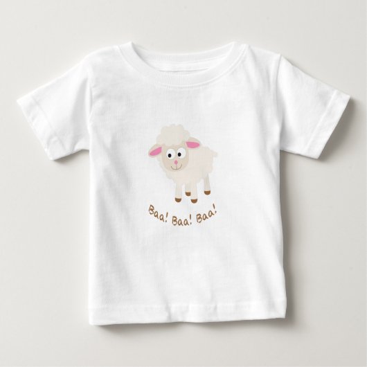 バア！バア！バア！かわいい子羊 ベビーTシャツ (正面)