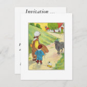 バア、バア、黒い羊、羊毛はある？ 招待状 (正面/裏面)