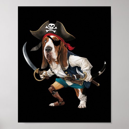 バイおもしろいセット犬の海賊ハロウィンメンズウィメンズウーメンズキ ポスター (正面)