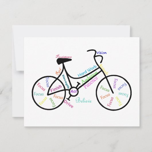 バイやる気を起こさせるク、自転車、サイクリング、スポーツ、趣味 カード (正面)