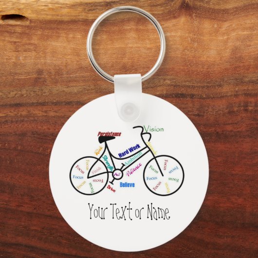 バイやる気を起こさせるク、自転車、サイクリング、スポーツ、趣味 キーホルダー (正面)