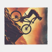 バイやる気を起こさせるク、自転車、サイクリング、スポーツ、趣味 フリースブランケット (正面(横))