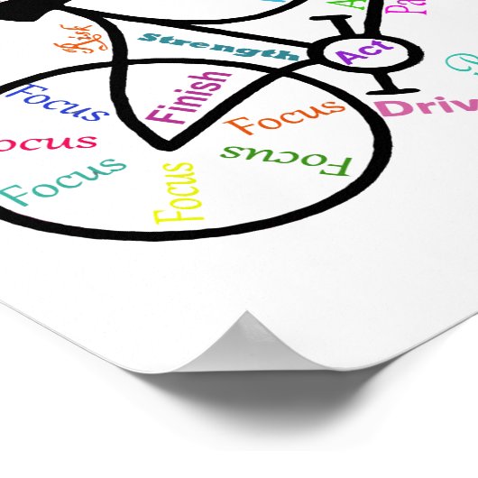 バイやる気を起こさせるク、自転車、サイクリング、スポーツ、趣味 ポスター (角)