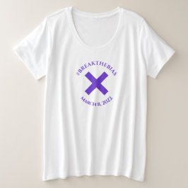 バイアスハッシュタグを破る3月8日の女性の日2022 T- プラスサイズTシャツ