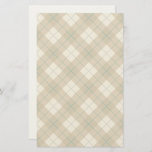 バイアスプレイド金ゴールド付き緑ストライプ 便箋 (正面/裏面)