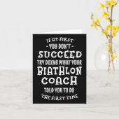 バイアスロンのコーチがあなたに言ったことを試おもしろいす カード (黄色い花)