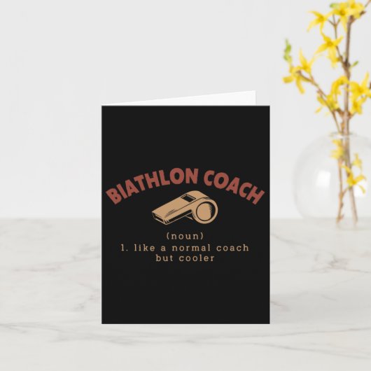 バイアスロンのコーチ定義おもしろいバイアスリートユーモア4 カード (黄色い花)