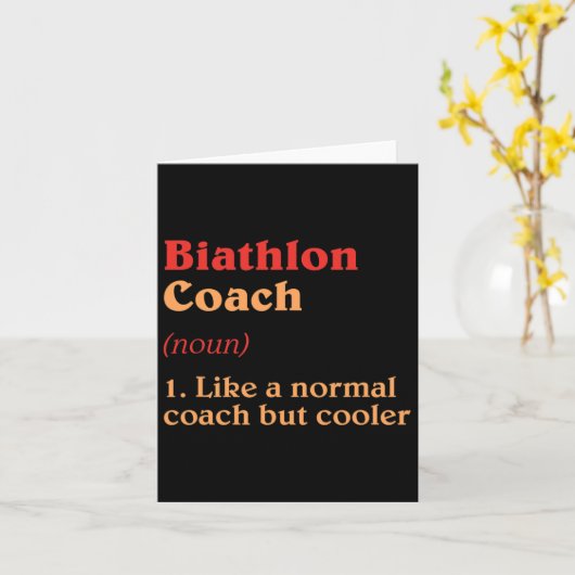 バイアスロンのコーチ定義おもしろいバイアスリートユーモア5 カード (黄色い花)