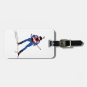 バイアスロンスキーヤーウィンタースポーツアスリートインアクション ラゲッジタグ (正面横)