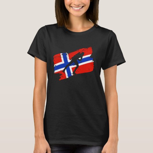 バイアスロンノルウェー国旗Noruigan Cross Country Skin Tシャツ (正面)