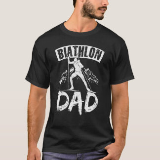 バイアスロンパパスポーツウィンタースポーツバイアスリートスキーヤーf tシャツ