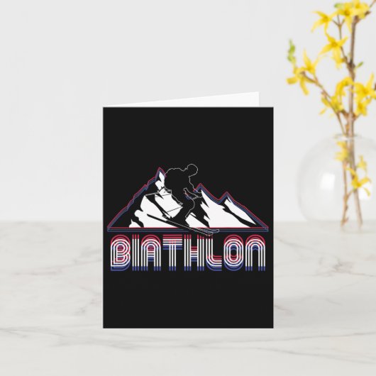 バイアスロン射撃、 発砲スポーツターゲットスキー競技会 カード (黄色い花)