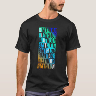 バイアスロン競技ウィンタースポーツ雪ビアスリート冬 Tシャツ