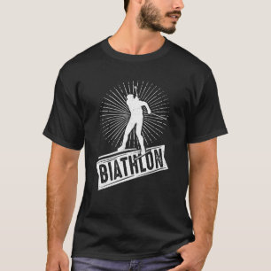 バイアスロン競技ウィンタースポーツ雪ビアスリート冬 Tシャツ