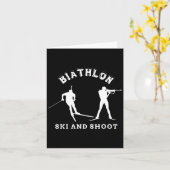 バイアスロン クロスカントリー スキーとターゲット射撃を組み合わせた競技 カード (黄色い花)